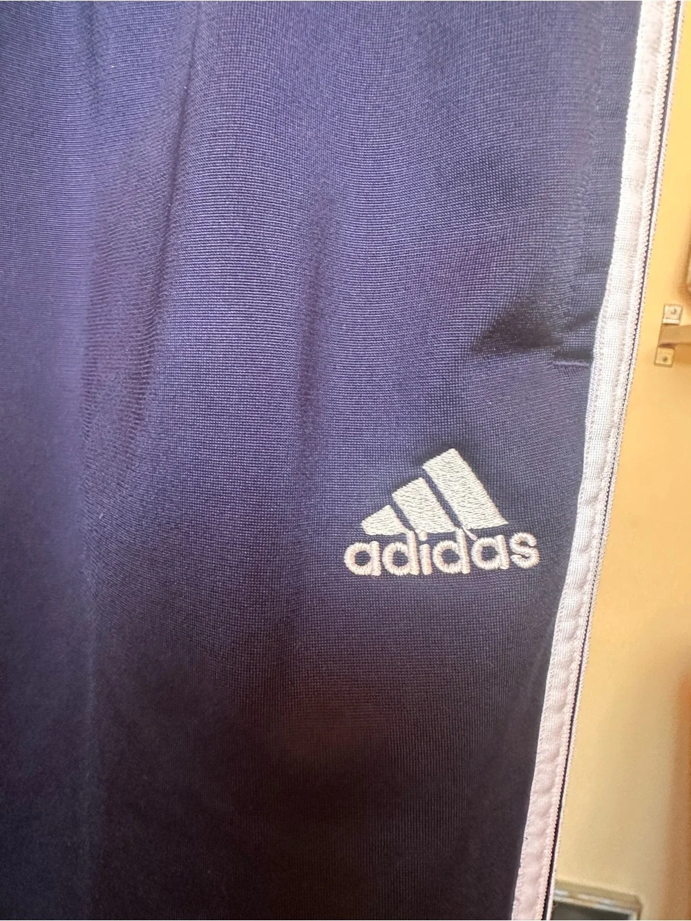 #286- adidas Navy Track Pants with White 3-Stripes